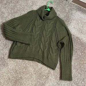 Green cowl neck sweater